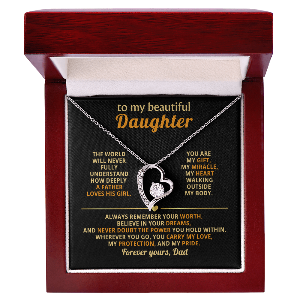 Gifts for Daughter from Mum & Dad Forever Love Necklace Daughter Birthday & Graduation Gifts