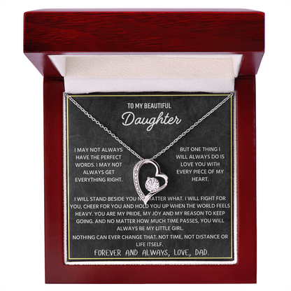 To My Beautiful Daughter | Never Forget That I Love You | Forever Love Necklace