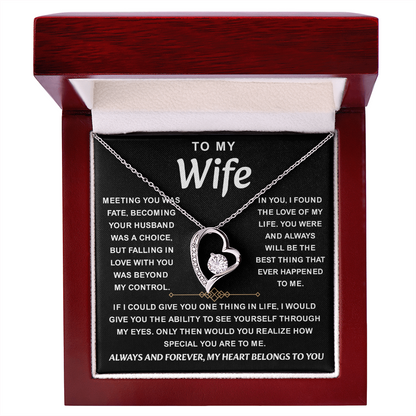 To My Wife Necklace from Husband, Her beauty shines with this piece