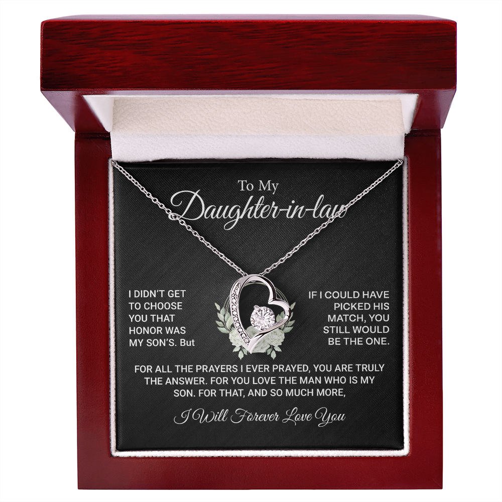 Gifts for Daughter-in-Law – Forever Love Necklace with Sentimental Message