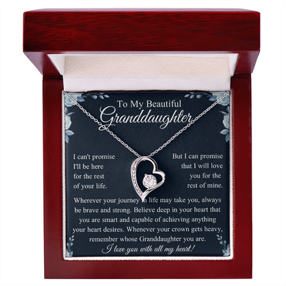 To My Granddaughter Necklace, Valentines Day Gifts for Her