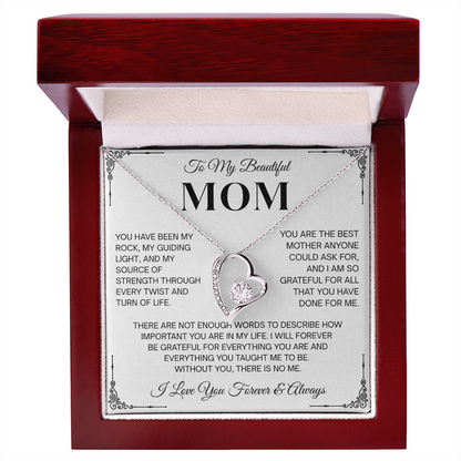 To My Beautiful Mom Heartfelt Necklace – Forever Love Keepsake Gift