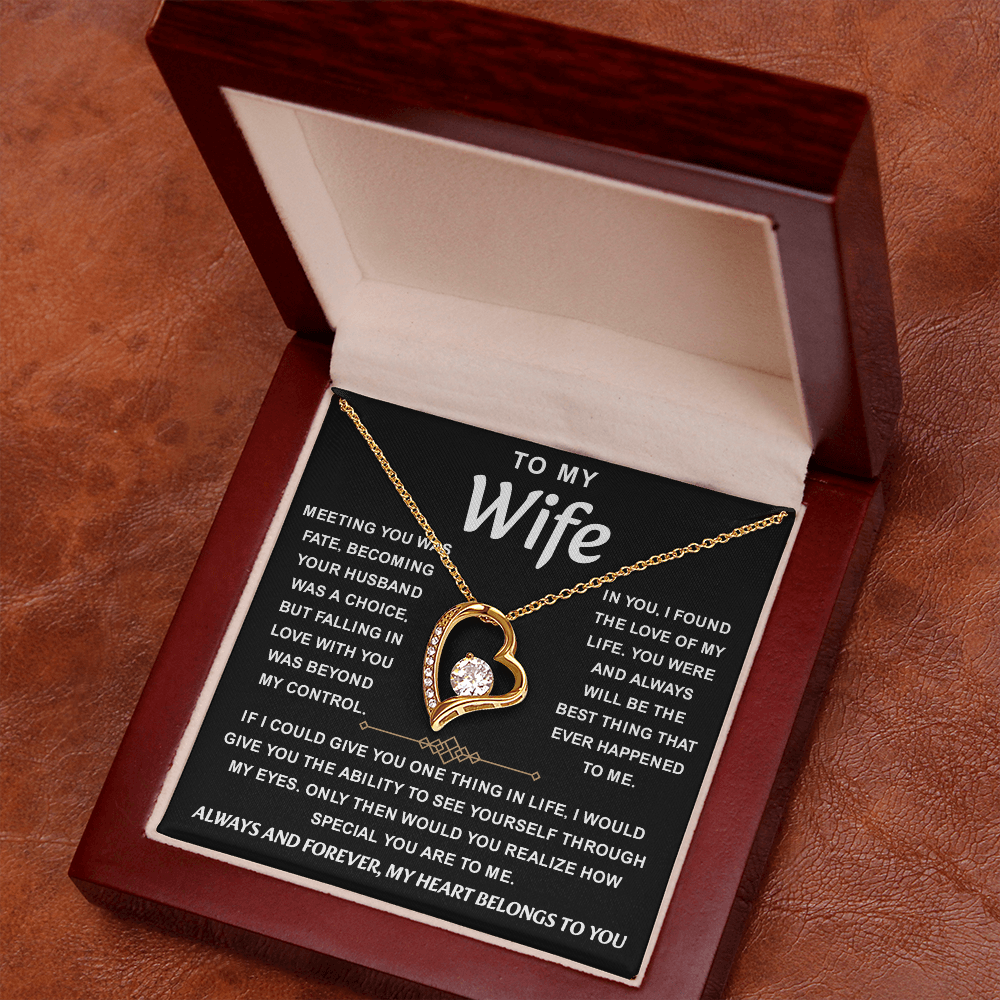 To My Wife Necklace from Husband, Her beauty shines with this piece