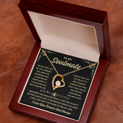 To My Soulmate Necklace For Women, When Your Soulmate Wears It, Love Glows