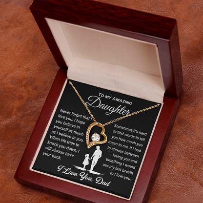 To My Daughter Gifts - Daughter Forever Love Necklace, Daughter Gifts Idea, Gifts for Daughter