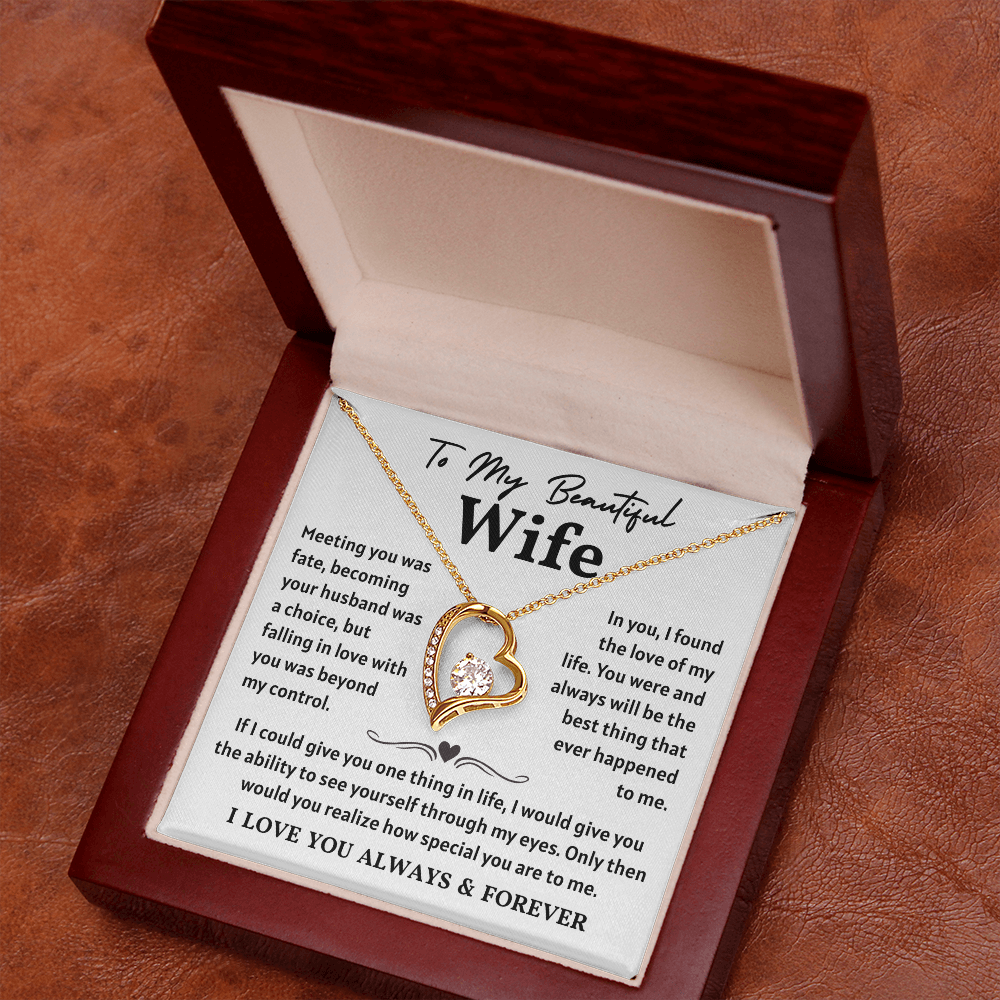 To My Wife Necklace , When She wears It, Her Smile Glows Even More