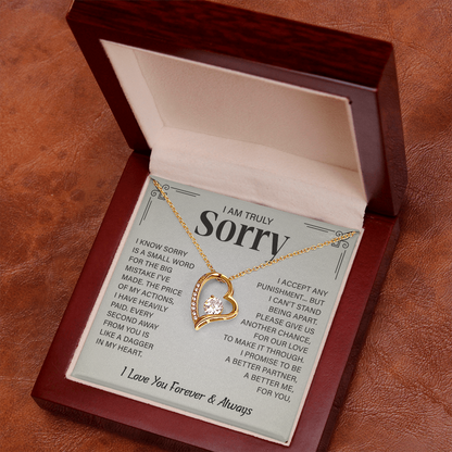 I'm truly Sorry Christmas Gifts for soulmate, Forgiveness Love Necklace