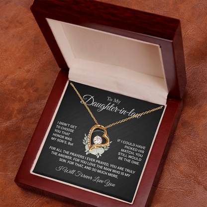 Gifts for Daughter-in-Law – Forever Love Necklace with Sentimental Message