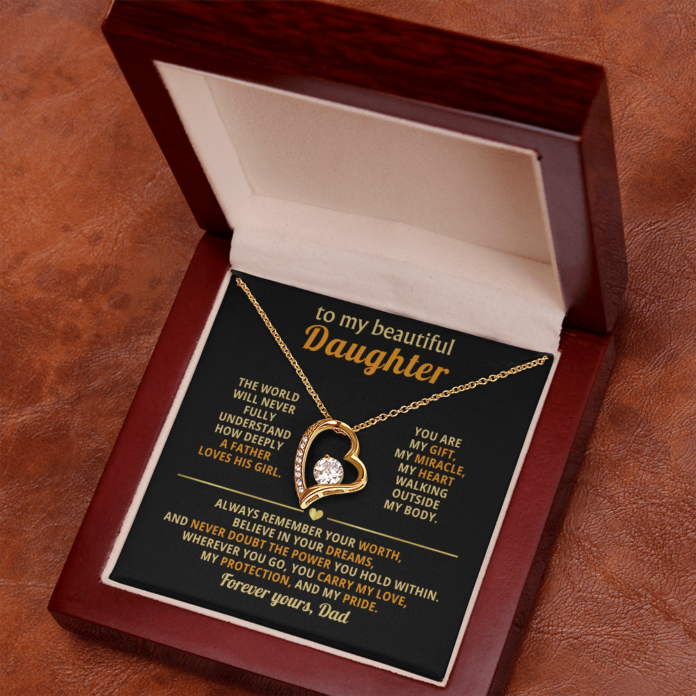 Gifts for Daughter from Mum & Dad Forever Love Necklace Daughter Birthday & Graduation Gifts
