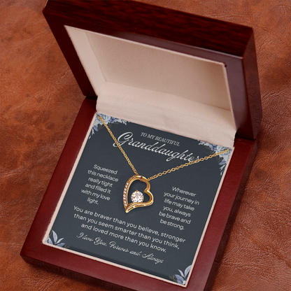 Granddaughter Necklace From Grandpa, When she wears this necklace, the seems to glow with her light