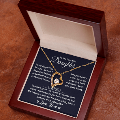 Gifts for Daughter, Daughter Necklace Gift - Daughter From Dad Forever Love Necklace, Daughter Necklace, Daughter Jewelry