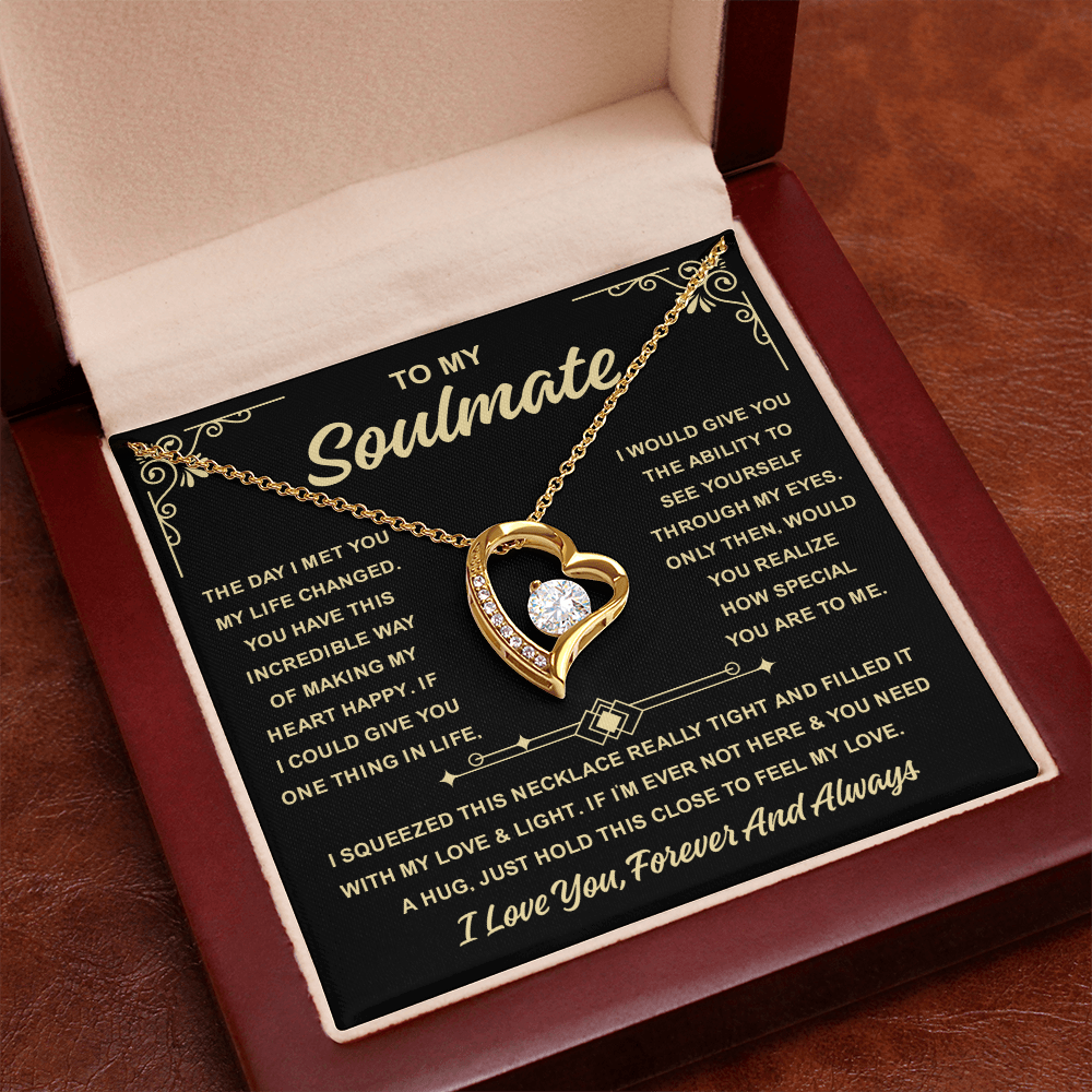 To My Soulmate Necklace For Women, When Your Soulmate Wears It, Love Glows