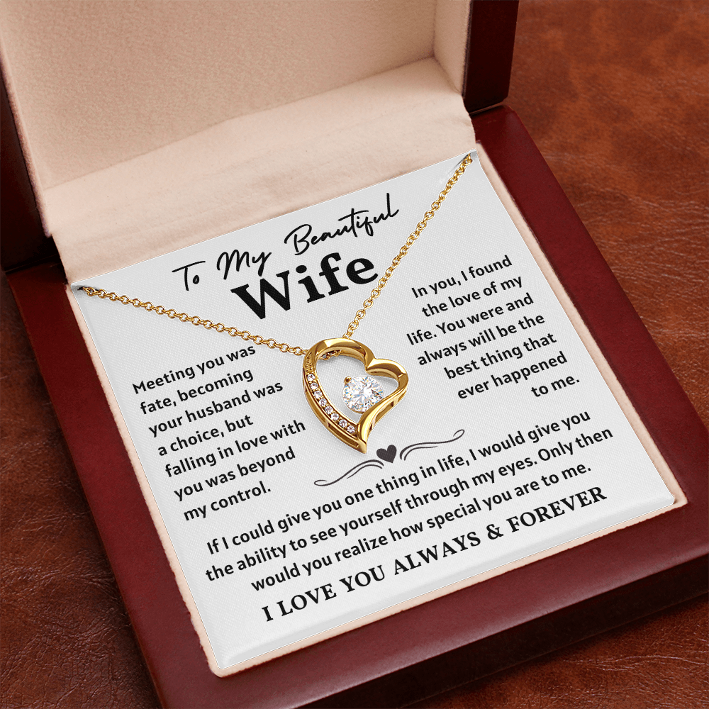 To My Wife Necklace , When She wears It, Her Smile Glows Even More