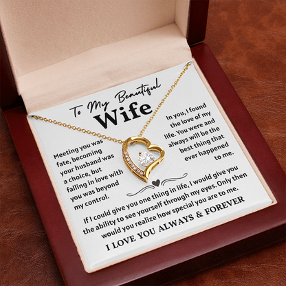 To My Wife Necklace , When She wears It, Her Smile Glows Even More