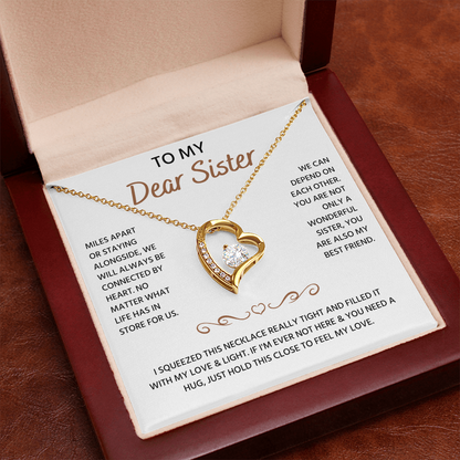 To My Sister Neckalce, Forever Love Necklace For Sister