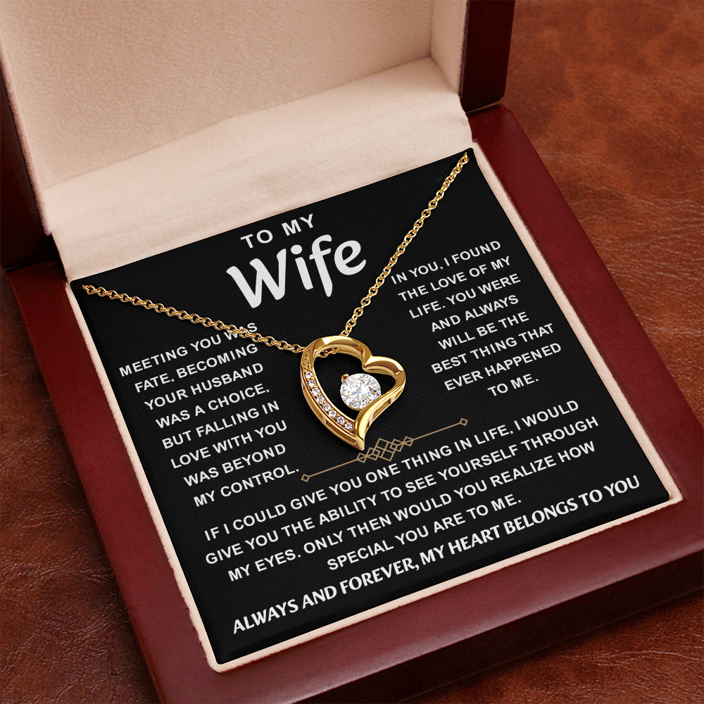 To My Wife Necklace from Husband, Her beauty shines with this piece
