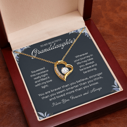 Granddaughter Necklace From Grandpa, When she wears this necklace, the seems to glow with her light
