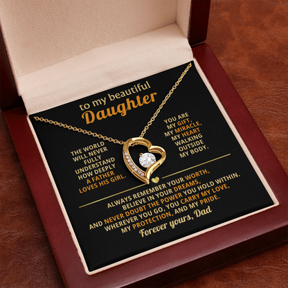 Gifts for Daughter from Mum & Dad Forever Love Necklace Daughter Birthday & Graduation Gifts