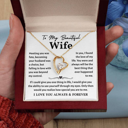 To My Wife Necklace , When She wears It, Her Smile Glows Even More