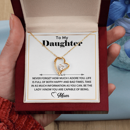 To My Beautigull Daugter Necklae Gifts, Daughter from Mom, Daughter Jewelry Gifts, Best Gifts for Dauhgter