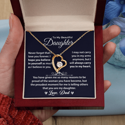 Gifts for Daughter, Daughter Necklace Gift - Daughter From Dad Forever Love Necklace, Daughter Necklace, Daughter Jewelry