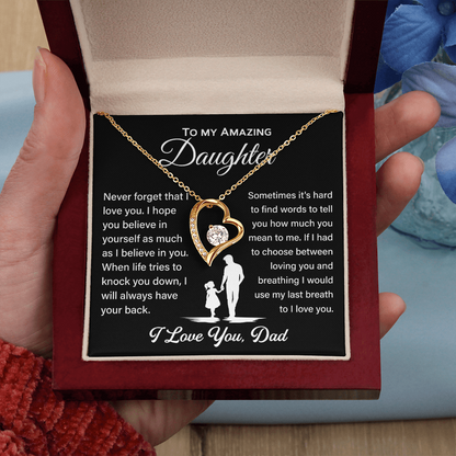 To My Daughter Gifts - Daughter Forever Love Necklace, Daughter Gifts Idea, Gifts for Daughter