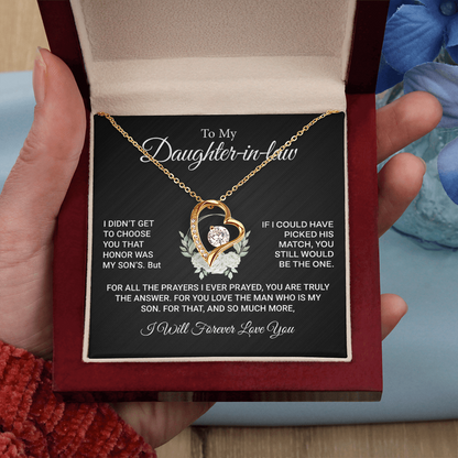 Gifts for Daughter-in-Law – Forever Love Necklace with Sentimental Message