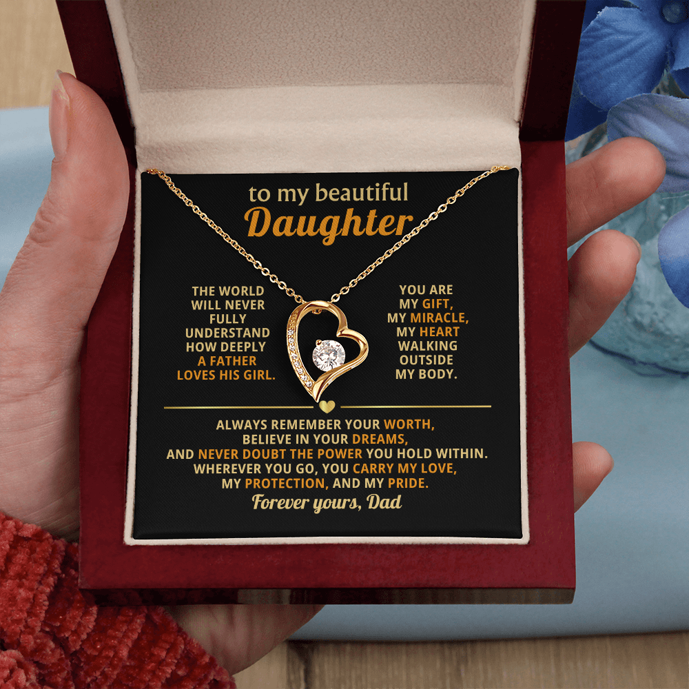 Gifts for Daughter from Mum & Dad Forever Love Necklace Daughter Birthday & Graduation Gifts