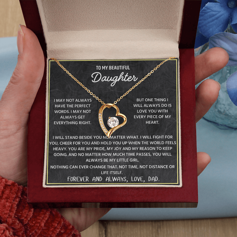 To My Beautiful Daughter | Never Forget That I Love You | Forever Love Necklace