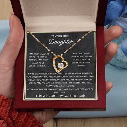 To My Beautiful Daughter | Never Forget That I Love You | Forever Love Necklace