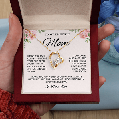 To My Mom Forever Love Necklace Gifts – Jewelry Gifts for Mom, Best Gifts for My Mom, Necklace for Mom