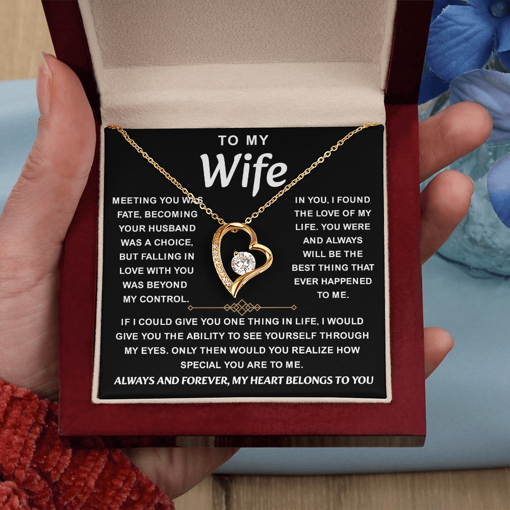 To My Wife Necklace from Husband, Her beauty shines with this piece