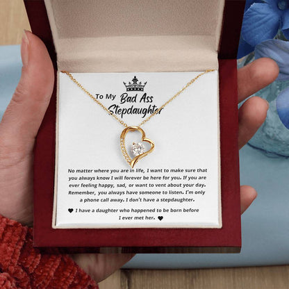 Unbiological Daughter Necklace, When She wears It, Her Smile Glows Even More