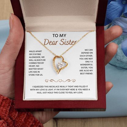To My Sister Neckalce, Forever Love Necklace For Sister
