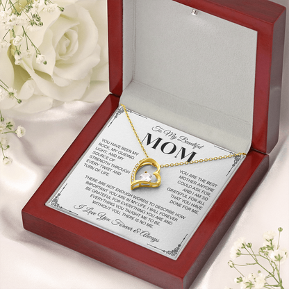 To My Beautiful Mom Heartfelt Necklace – Forever Love Keepsake Gift