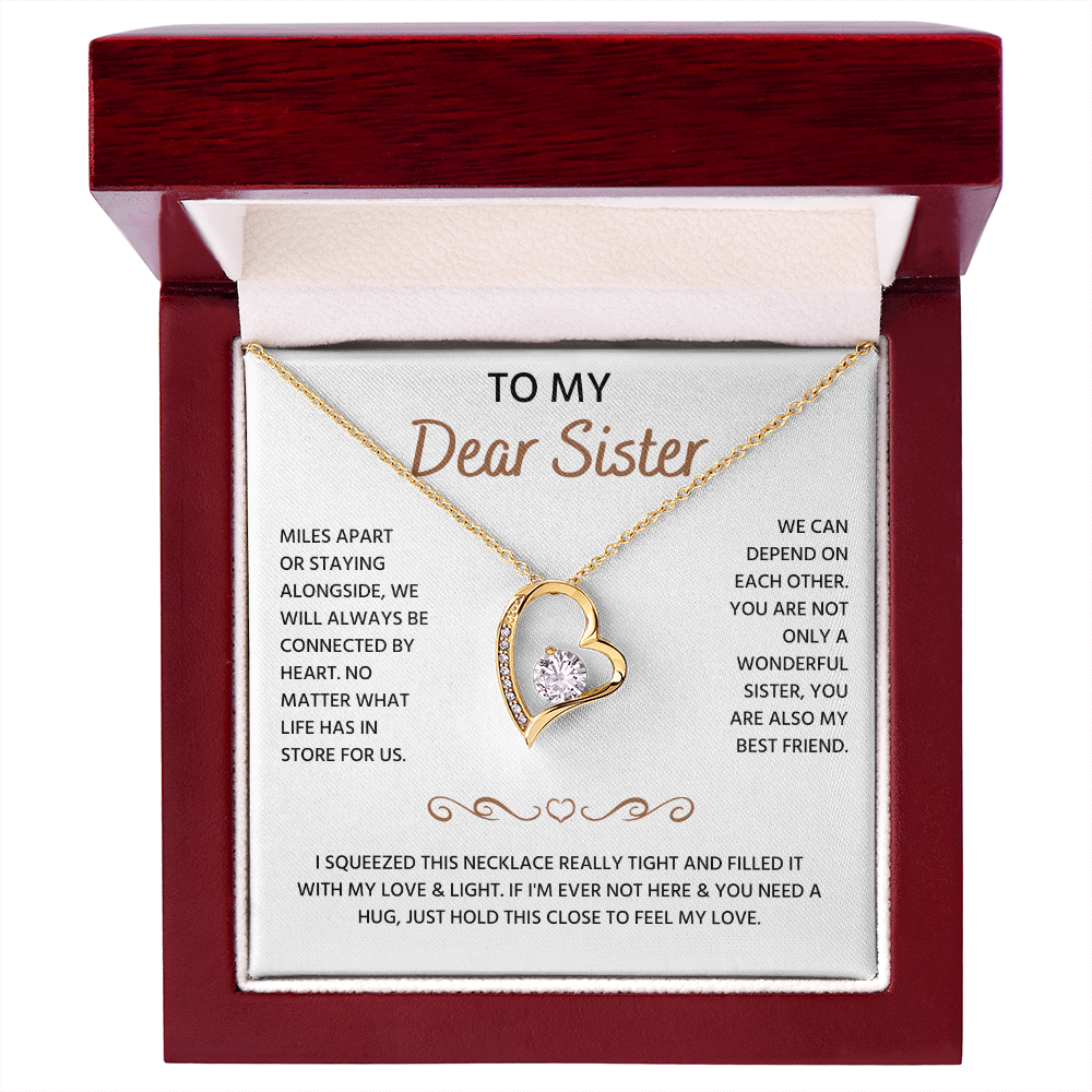 To My Sister Neckalce, Forever Love Necklace For Sister