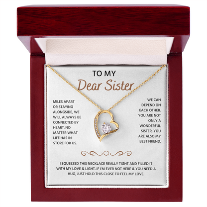 To My Sister Neckalce, Forever Love Necklace For Sister