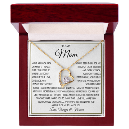 Mom Necklace for Women With Heartfelt Message & Gift Box