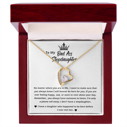 Unbiological Daughter Necklace, When She wears It, Her Smile Glows Even More