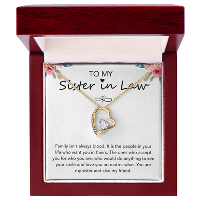 Valentines Day Gifts for Sister in law, Forever Love Necklace