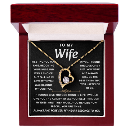 To My Wife Necklace from Husband, Her beauty shines with this piece