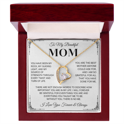 To My Beautiful Mom Heartfelt Necklace – Forever Love Keepsake Gift