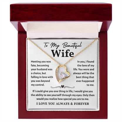 To My Wife Necklace , When She wears It, Her Smile Glows Even More
