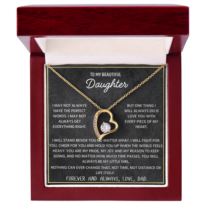 To My Beautiful Daughter | Never Forget That I Love You | Forever Love Necklace