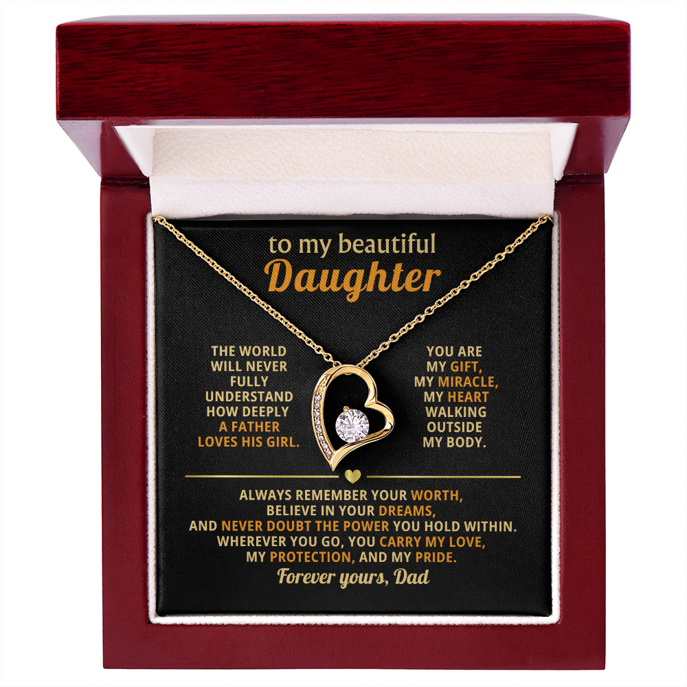 Gifts for Daughter from Mum & Dad Forever Love Necklace Daughter Birthday & Graduation Gifts