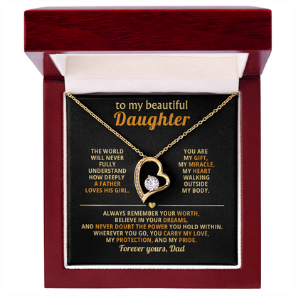 Gifts for Daughter from Mum & Dad Forever Love Necklace Daughter Birthday & Graduation Gifts