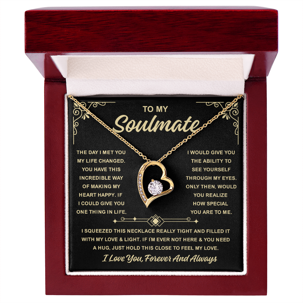 To My Soulmate Necklace For Women, When Your Soulmate Wears It, Love Glows