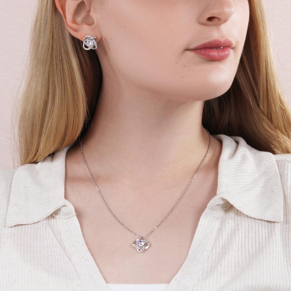 Love Knot Necklace With Earrings