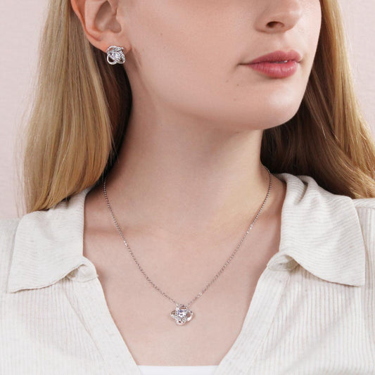 Love Knot Necklace With Earrings