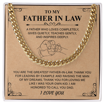 Best Father's day Cuban Link Chain Gifts for Father in law,  Second Dad Father's day Gifts, Necklace for New Dad